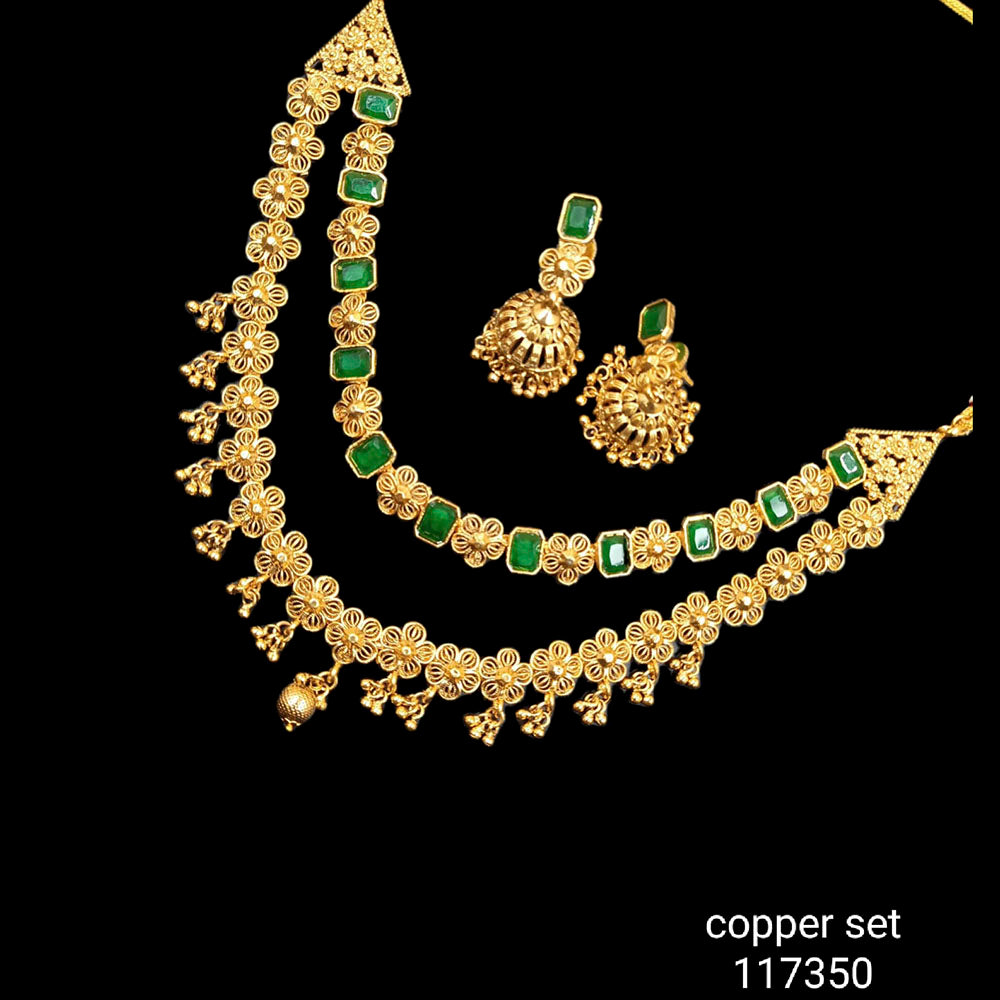 Padmawati Bangles Copper Crystal Stone Necklace Set