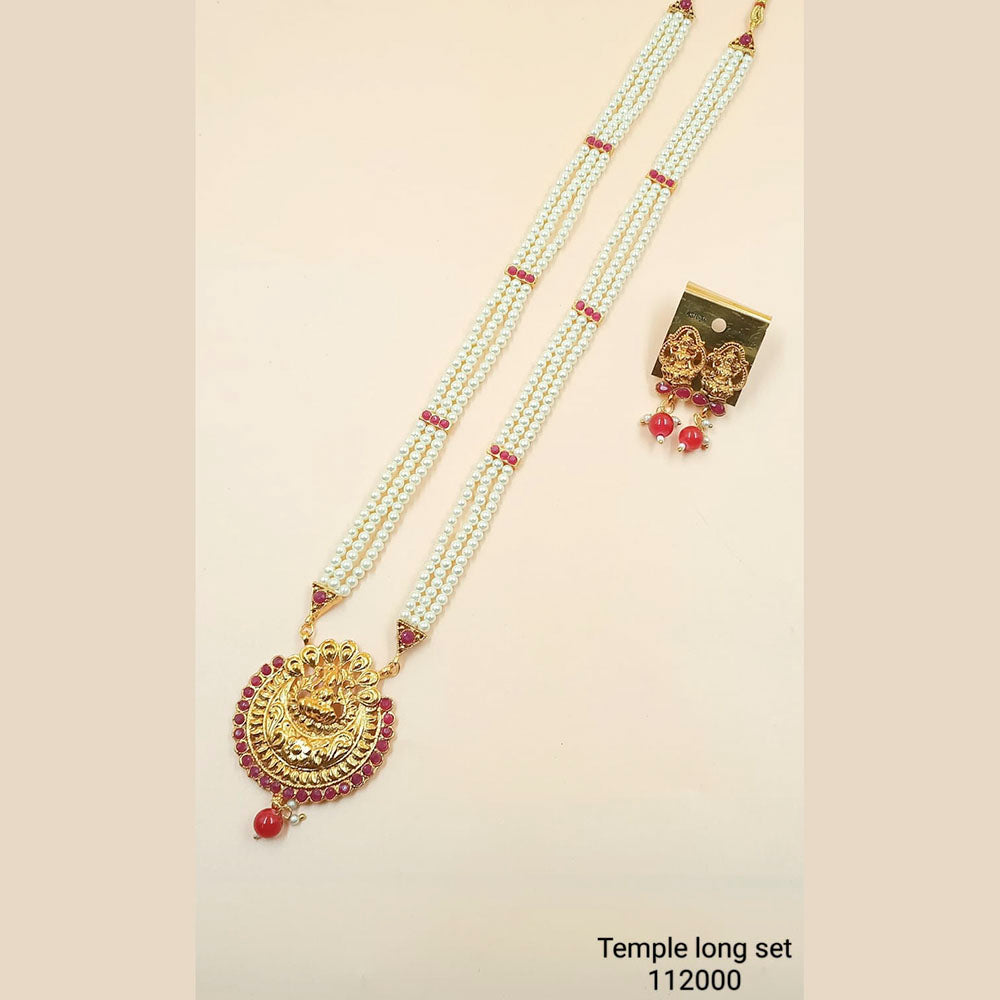 Padmawati Bangles Gold Plated Pota Stone Long Necklace Set