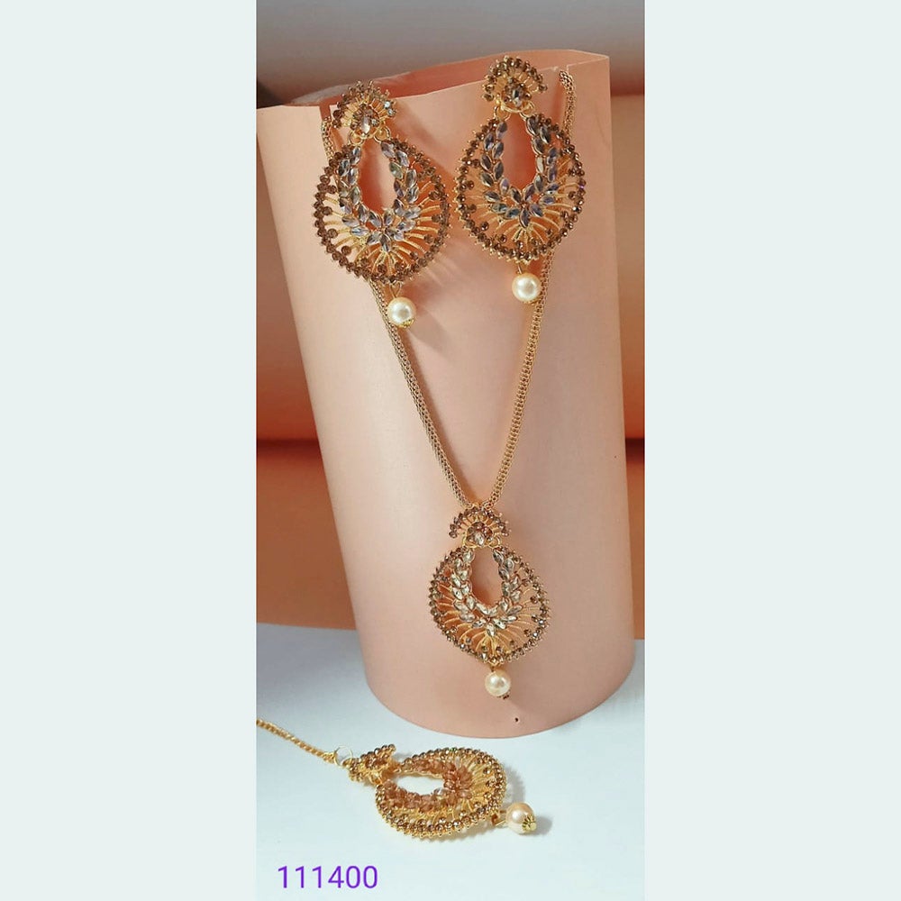 Padmawati Bangles Gold Plated Austrian Stone Pendant Set  - PBPEN20