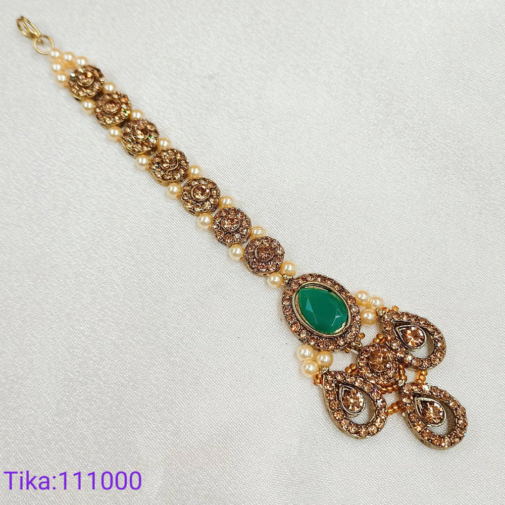 Padmawati Bangles Gold Plated Austrian Stone & Kundan Maang Tikka