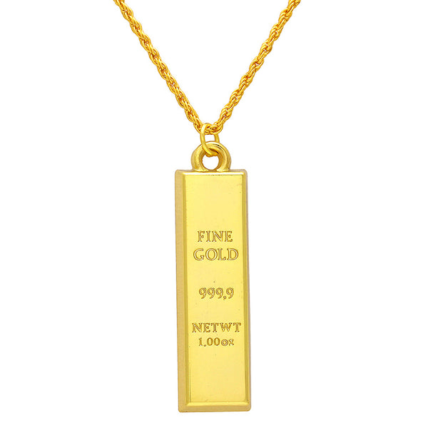 Missmister Pack Of 12 Gold Plated Brass Swiss Gold Bar Shaped Fashion Pendant  - PCMC4829