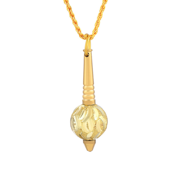 Missmister Brass Micron Gold Plated Bajrang Bali Hanuman Gada (Mace) Chain Pendant Spiritrual Hindu Temple Jewellery Necklace (Pcmc4984)