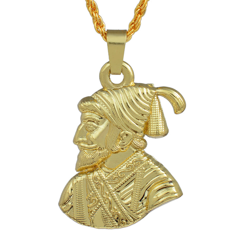 Missmister Pack Of 12 Gold Plated  Wearable, Shivaji Chain Pendant  - PCMI5568