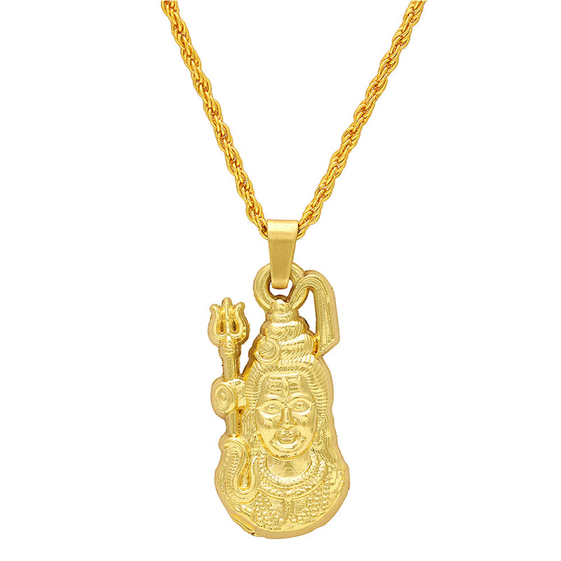 Missmister Pack Of 12 Gold Plated Shiva Mahadev Bholenath Chain Pendant  - PCMI5578