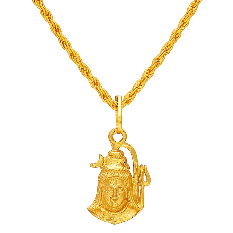Missmister Pack Of 12 Gold Plated Shiva Mahadev Bholenath Chain Pendant   - PCMI5579