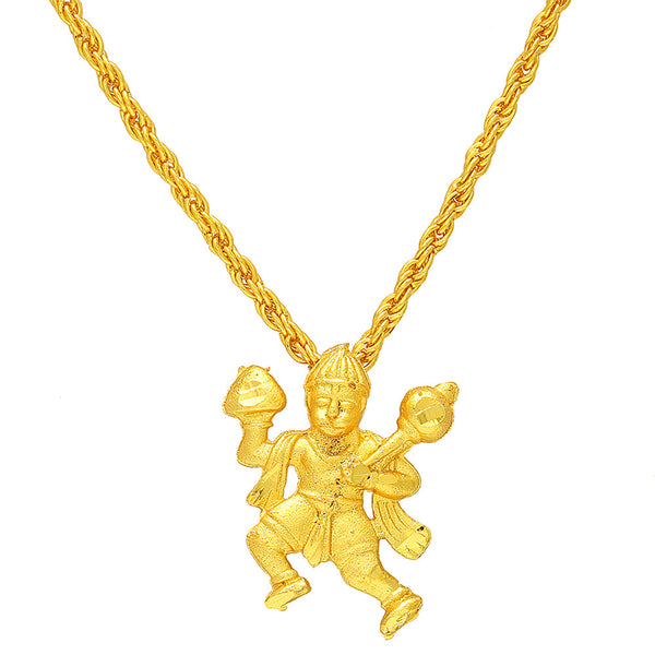 Missmister Pack Of 12 Gold Plated Bajrang Bali Hanuman Chain Pendant  - PCMI5583