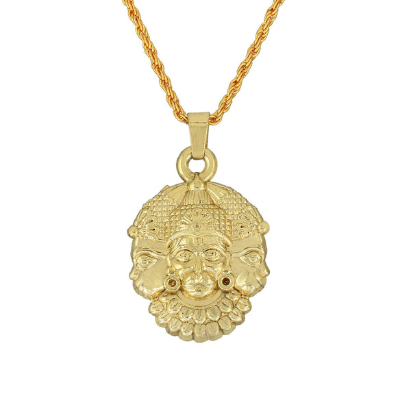 Missmister Pack Of 12 Gold Plated Hanuman Bajrang Bali Chain Pendant   - PCMI5645