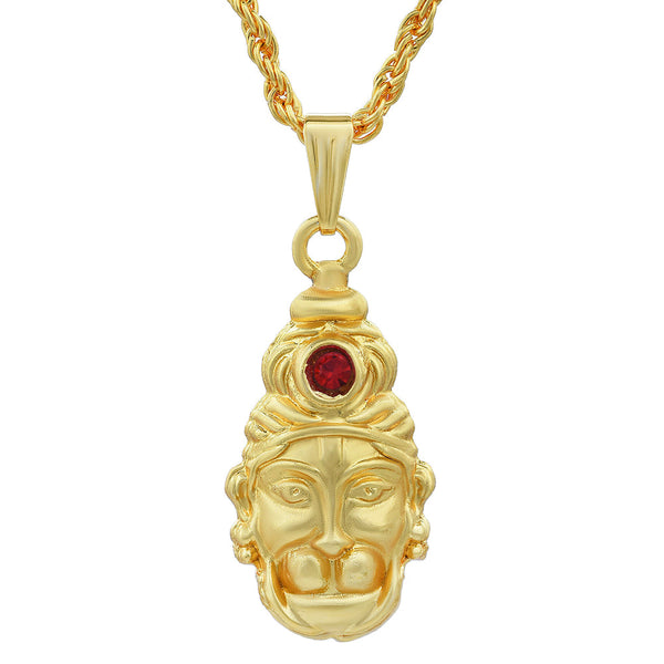 Missmister Pack Of 12 Gold Plated Jatadhari Chamatkari Hanuman Bajrang Bali Chain Pendant  - PCNI8115