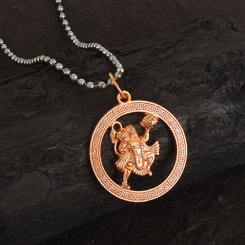 Missmister Pack Of 12 Rose Gold Plated Hanumanji Chain Pendant   - PCNI8171