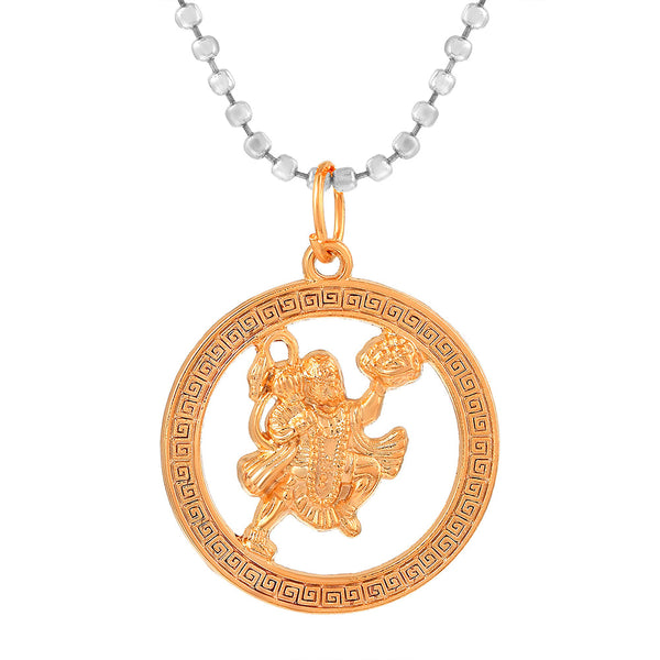 Missmister Pack Of 12 Rose Gold Plated Hanumanji Chain Pendant   - PCNI8171