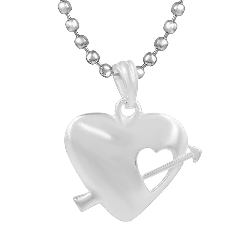 Missmister Pack Of 12 Silver Plated Cupid Love Strike Heart Shape Chain Pendant   - PCOM4463