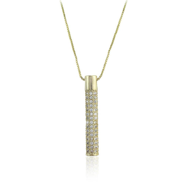 21 Nicole Jewellery Gold  Plated Cubic Zirconia Chain Pendant  - PD-010