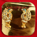 Perfect Gold Plated Pack Of 12 Austrian Stone Peacock Dangler Earrings -PFEAR01