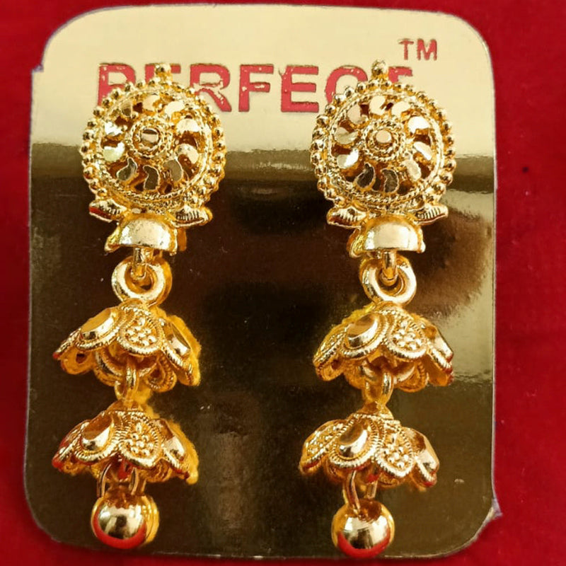 Perfect Gold Plated Pack Of 12 Jhumkis Earrings - PFEAR20