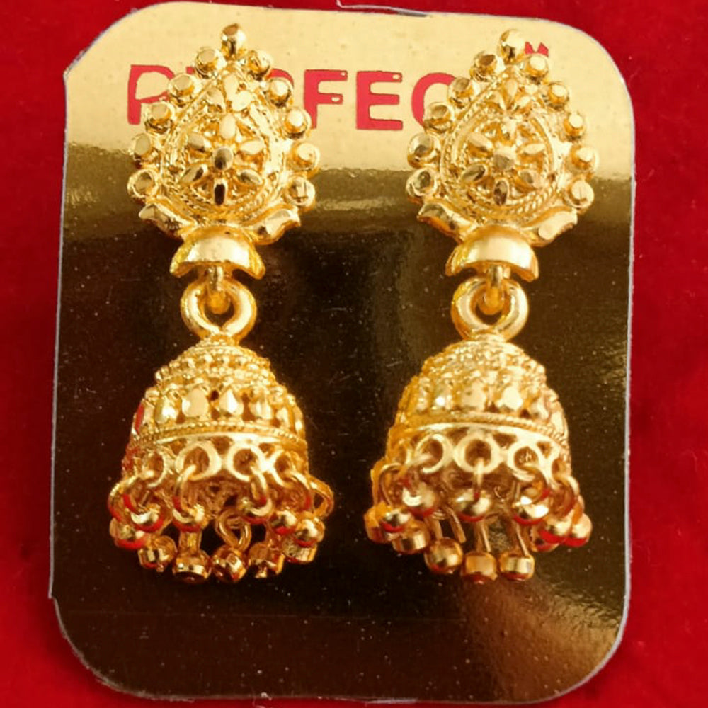 Perfect Gold Plated Pack Of 12 Jhumkis Earrings - PFEAR23