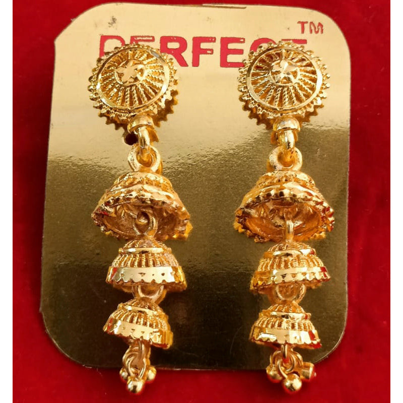 Perfect Gold Plated Pack Of 12 Jhumkis Earrings - PFEAR24