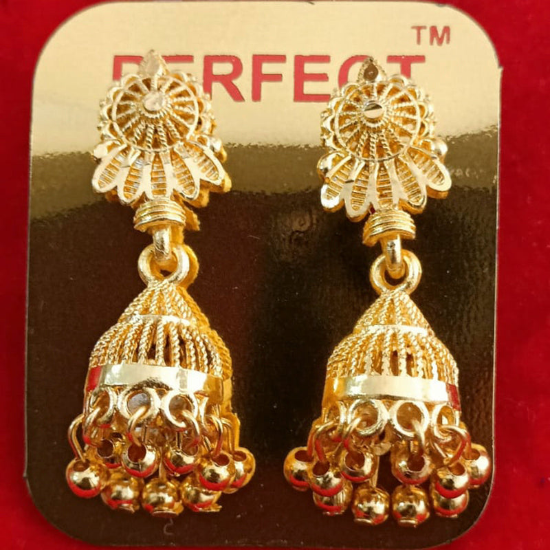 Perfect Gold Plated Pack Of 12 Jhumkis Earrings - PFEAR25