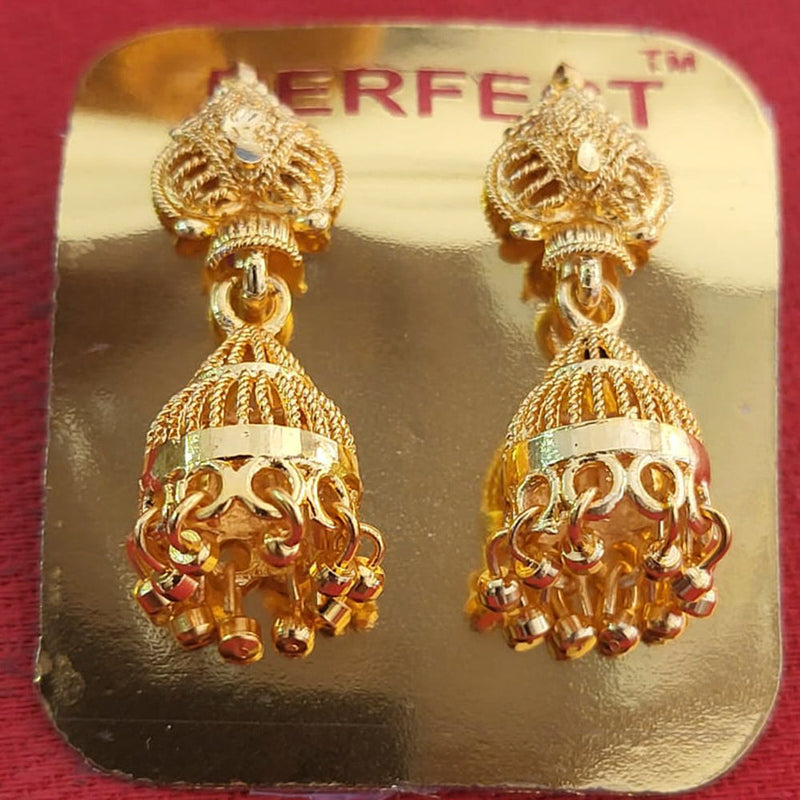 Perfect Gold Plated Pack Of 12 Jhumkis Earrings - PFEAR29