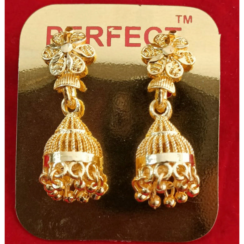 Perfect Gold Plated Pack Of 12 Jhumkis Earrings - PFEAR30