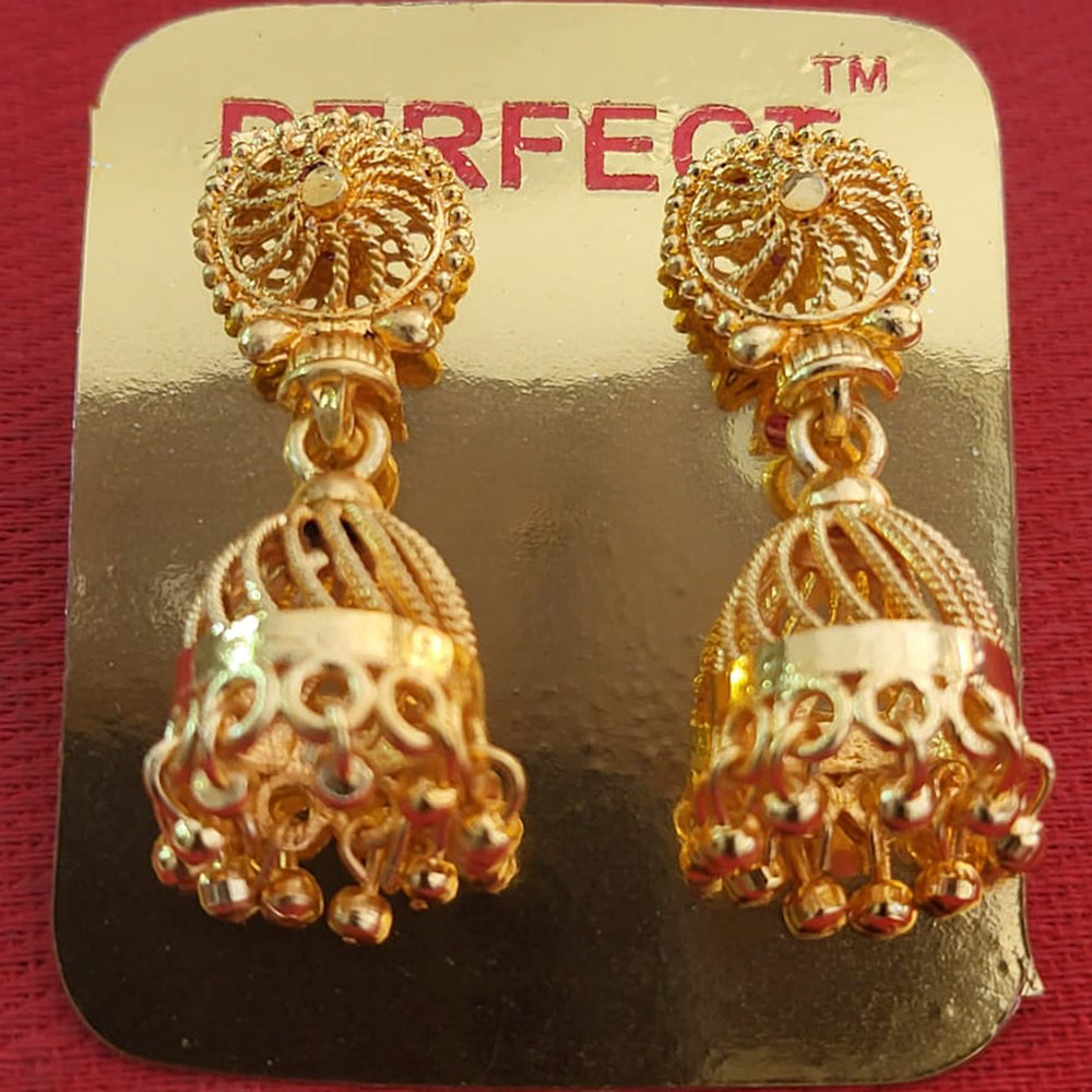 Perfect Gold Plated Pack Of 12 Jhumkis Earrings - PFEAR32