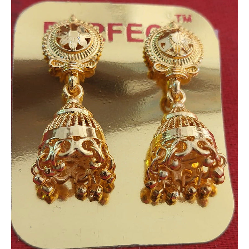 Perfect Gold Plated Pack Of 12 Jhumkis Earrings - PFEAR33