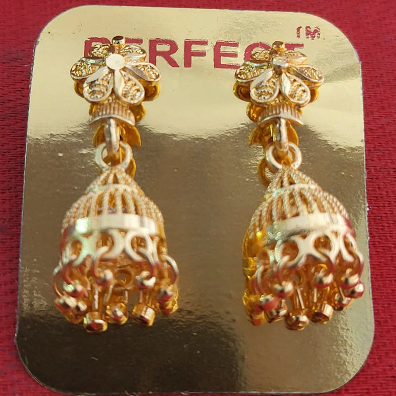 Perfect Gold Plated Pack Of 12 Jhumkis Earrings - PFEAR34