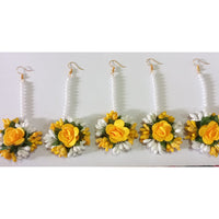 Pooja Bangles Yellow Floral Design Maang tikka