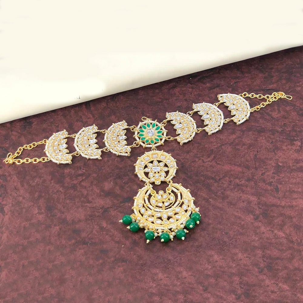 Pooja Bangles Gold Plated Maangtikka With Sheeshphool Hair Accessories For Women