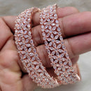 Pooja Bangles Gold & Silver Plated Ad Stone Bangles Set