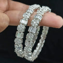 Pooja Bangles Silver Plated Ad Stone Bangles Set