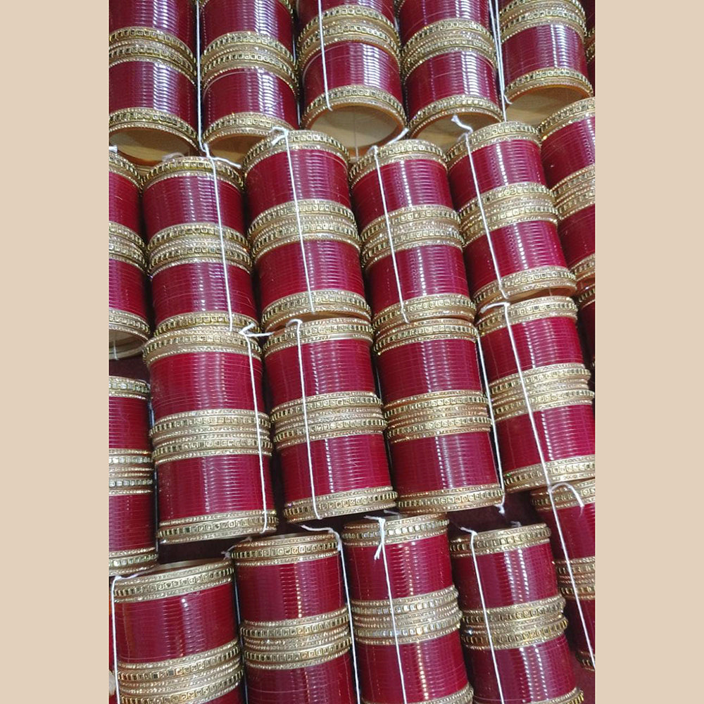 Pooja Bangles Dark Pink Acrylic Bangles