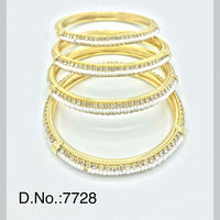 Pooja Bangles Austrian Stone & Pearl Gold Plated Bangles Set - PJBAN143