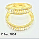Pooja Bangles Austrian Stone & Pearl Gold Plated Bangles Set - PJBAN144