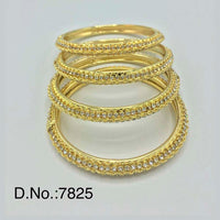 Pooja Bangles Austrian Stone Gold Plated Bangles Set - PJBAN148