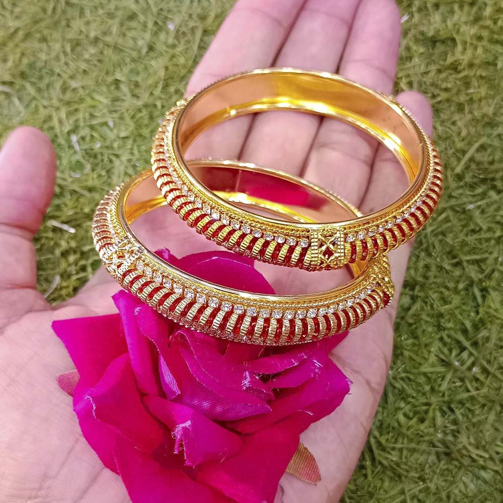 Pooja Bangles Austrian Stone Gold Plated Bangles Set