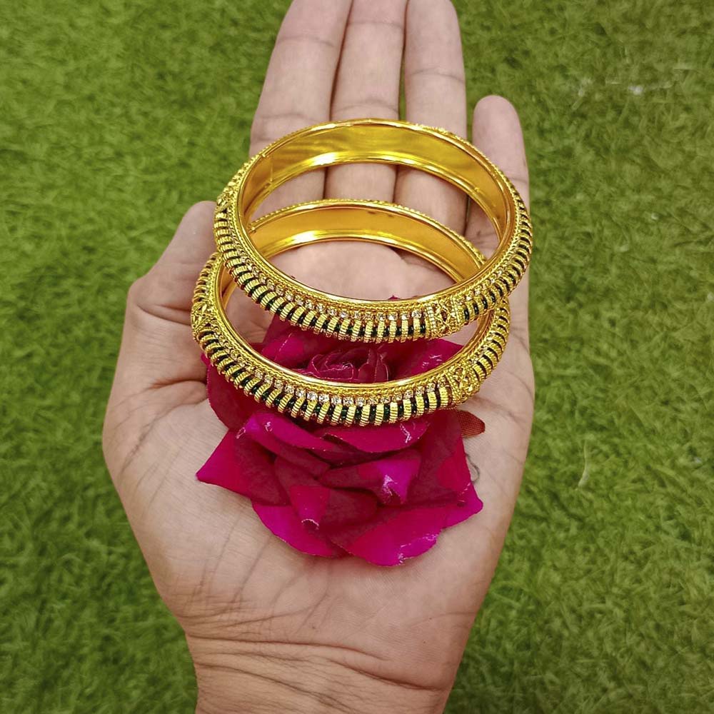 Pooja Bangles Austrian Stone Gold Plated Bangles Set