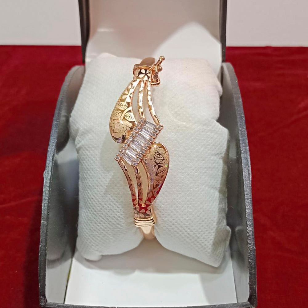 Pooja Bangles Rose Gold Plated Ad Stone Kada