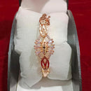 Pooja Bangles Rose Gold Plated Ad Stone Kada