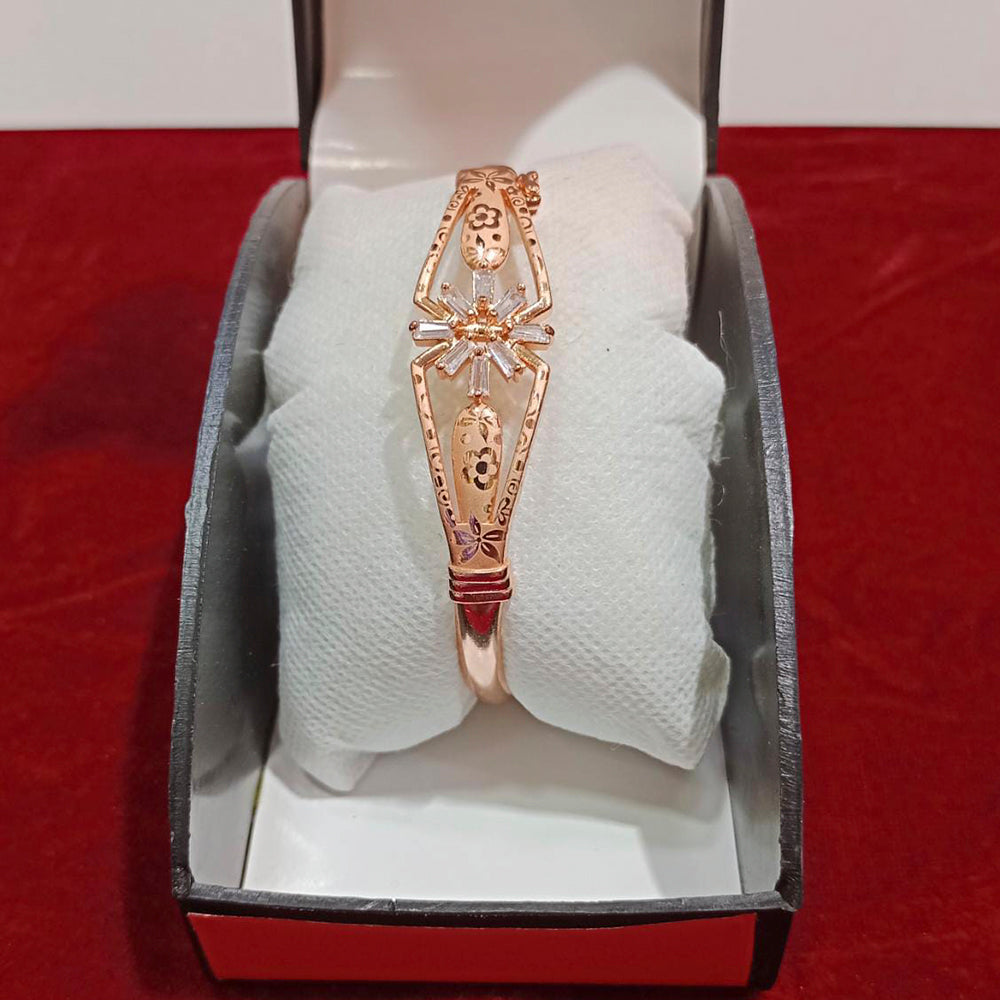 Pooja Bangles Rose Gold Plated Ad Stone Kada