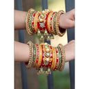 Pooja Bangles Pearl & Crystal Stone Acrylic Bangles
