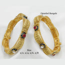 Pooja Bangles Gold Plated Pota Stone Openable  Bangles Set