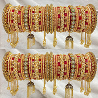 Pooja Bangles Pearl & Kundan Stone Acrylic Bangles