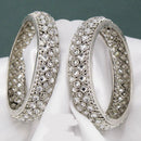 Pooja Bangles Silver Plated Crystal Stone Bangles Set