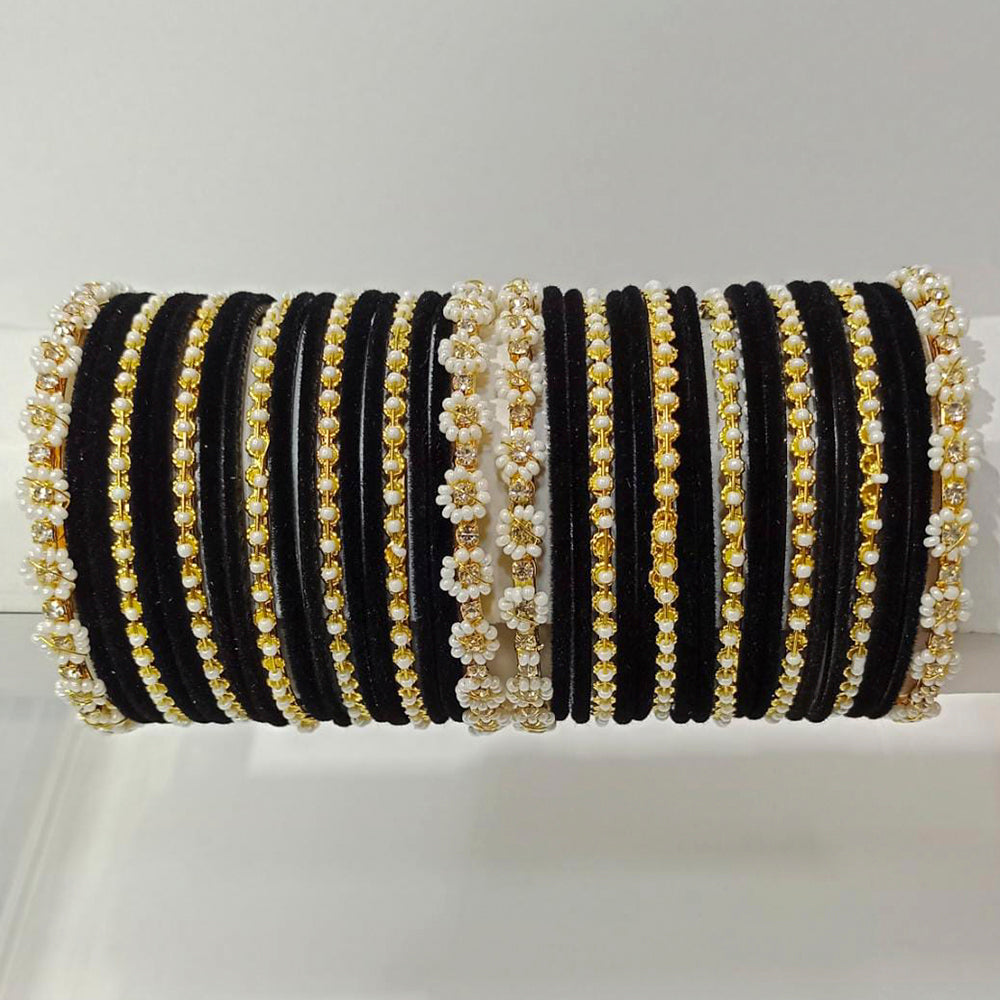 Pooja Bangles Gold Plated Pearl & Thread Bangles