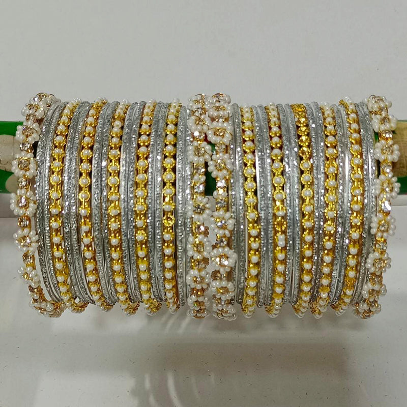 Pooja Bangles Gold Plated Pearl & Thread Bangles