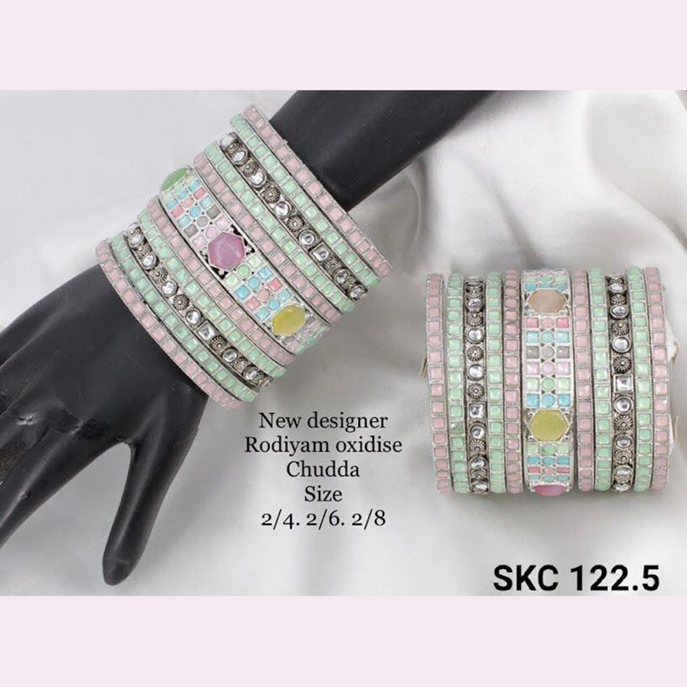 Pooja Bangles Silver Plated  Bridal Chudda Bangles Set