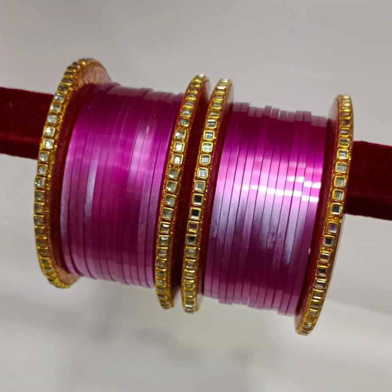 Pooja Bangles Gold Plated Kundan Stone Acrylic Bangles