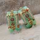 Pooja Bangles Pearl & Kundan Stone Acrylic Bangles