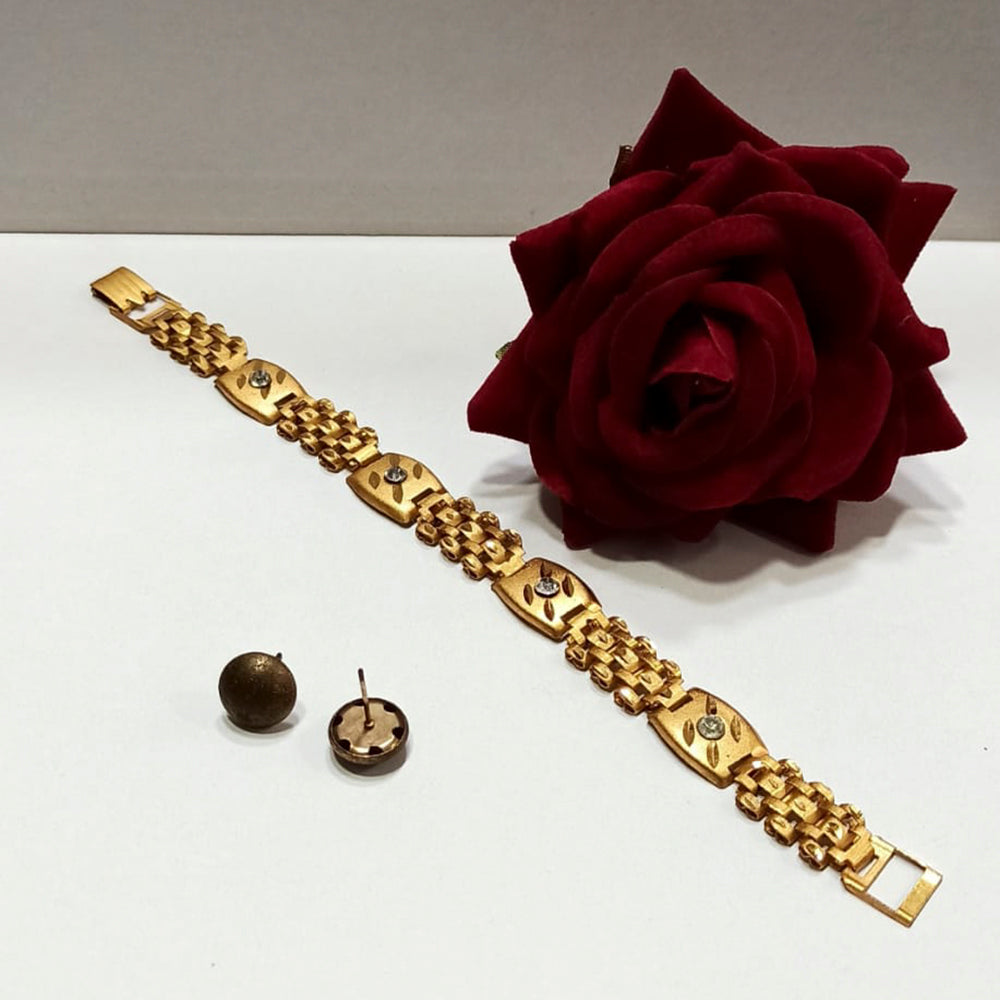 Pooja Bangles Gold Plated Ad Stone Jewellery Combo