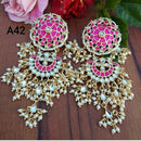 Pooja Bangles Gold Plated Meenakari & Kundan Stone Dangler Earrings